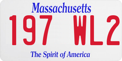 MA license plate 197WL2