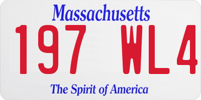 MA license plate 197WL4