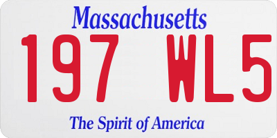 MA license plate 197WL5