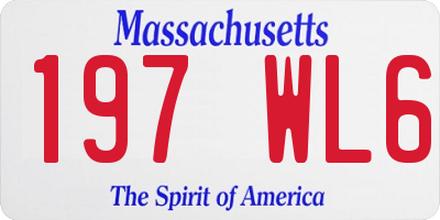 MA license plate 197WL6