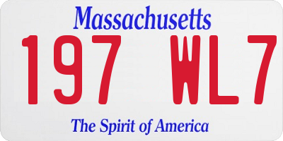 MA license plate 197WL7