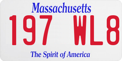 MA license plate 197WL8