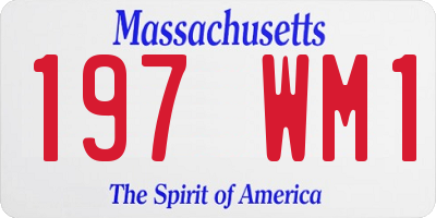 MA license plate 197WM1