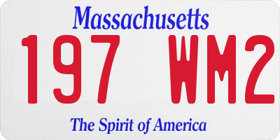 MA license plate 197WM2