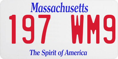 MA license plate 197WM9