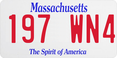 MA license plate 197WN4