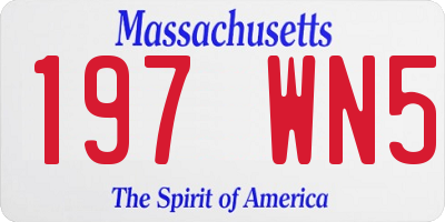 MA license plate 197WN5