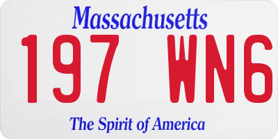 MA license plate 197WN6