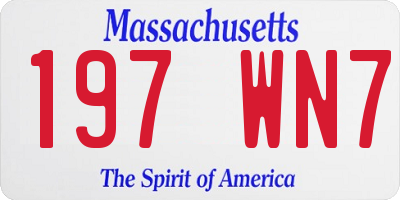 MA license plate 197WN7