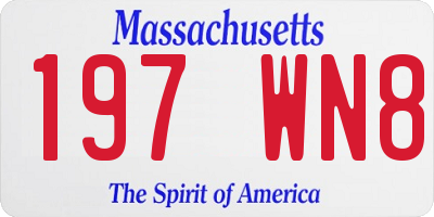 MA license plate 197WN8