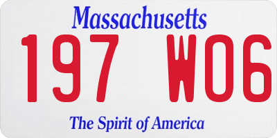 MA license plate 197WO6