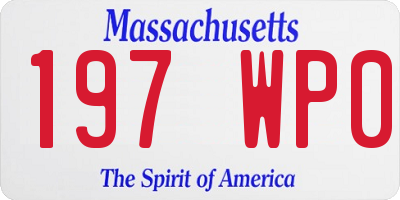 MA license plate 197WP0