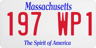 MA license plate 197WP1