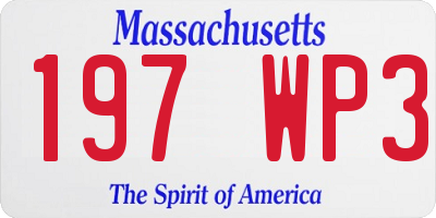 MA license plate 197WP3