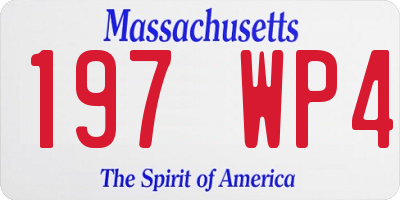 MA license plate 197WP4