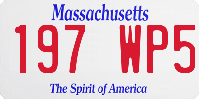 MA license plate 197WP5