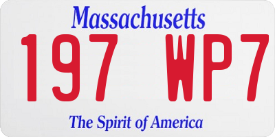 MA license plate 197WP7