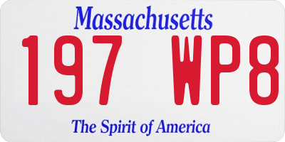 MA license plate 197WP8