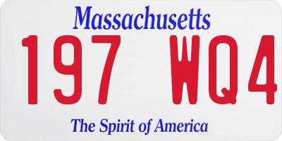 MA license plate 197WQ4