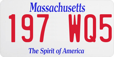 MA license plate 197WQ5