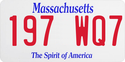 MA license plate 197WQ7