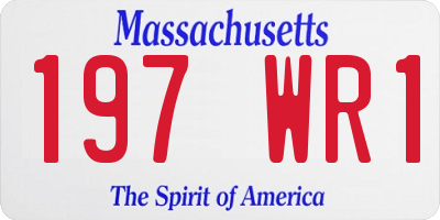 MA license plate 197WR1
