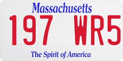MA license plate 197WR5