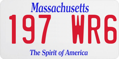 MA license plate 197WR6