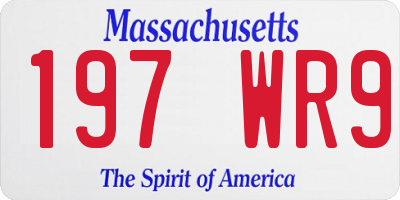 MA license plate 197WR9