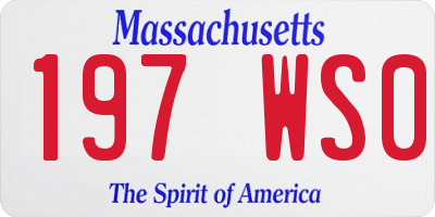MA license plate 197WS0