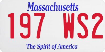 MA license plate 197WS2