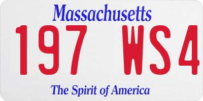 MA license plate 197WS4