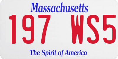 MA license plate 197WS5