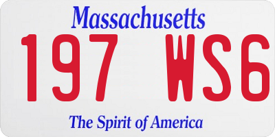 MA license plate 197WS6
