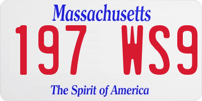 MA license plate 197WS9