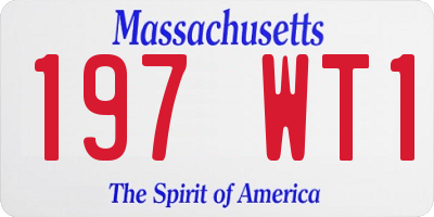 MA license plate 197WT1