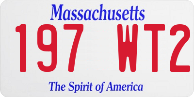 MA license plate 197WT2