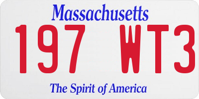 MA license plate 197WT3
