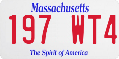 MA license plate 197WT4