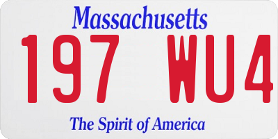 MA license plate 197WU4