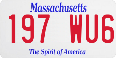 MA license plate 197WU6