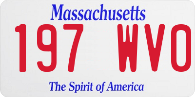 MA license plate 197WV0