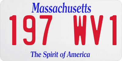 MA license plate 197WV1