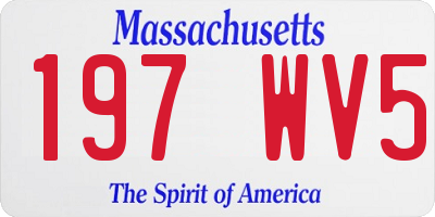 MA license plate 197WV5