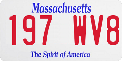 MA license plate 197WV8