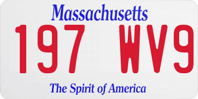 MA license plate 197WV9