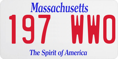 MA license plate 197WW0