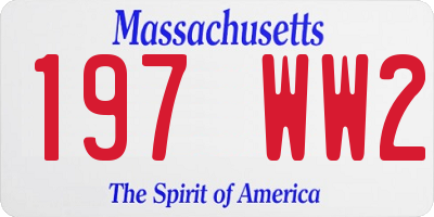 MA license plate 197WW2
