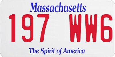 MA license plate 197WW6