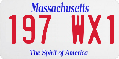 MA license plate 197WX1
